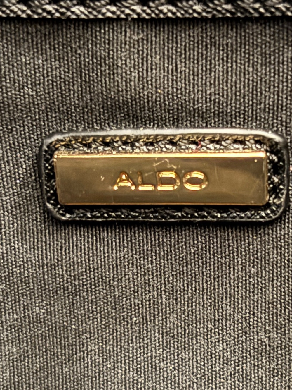 Aldo Black and White Striped Satchel with Gold Accents - Picture 12 of 12
